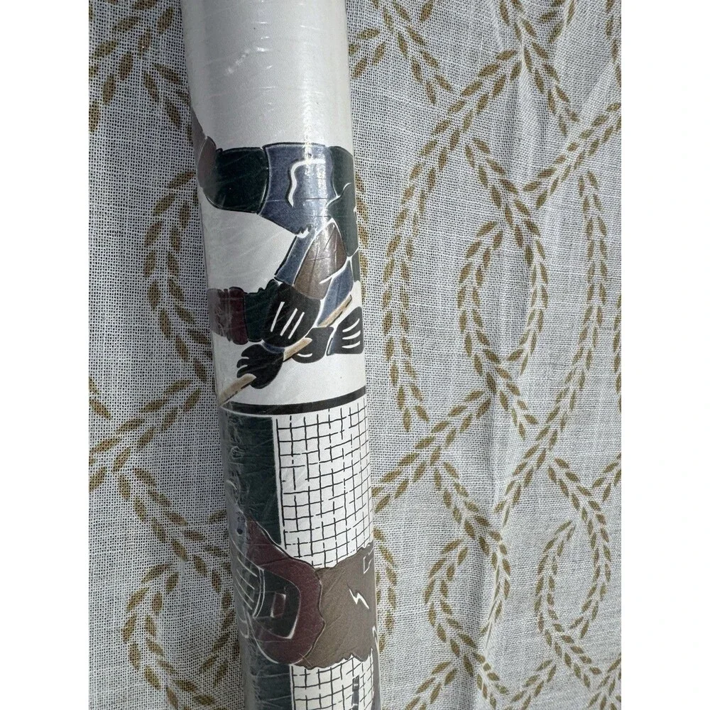 Vintage Sports Prepasted Wallpaper 20.5in X 11yds 56.5 Sq Ft FootBall Hockey